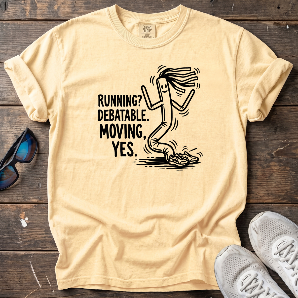 Running Debatable Tube Man Tee — Butter
