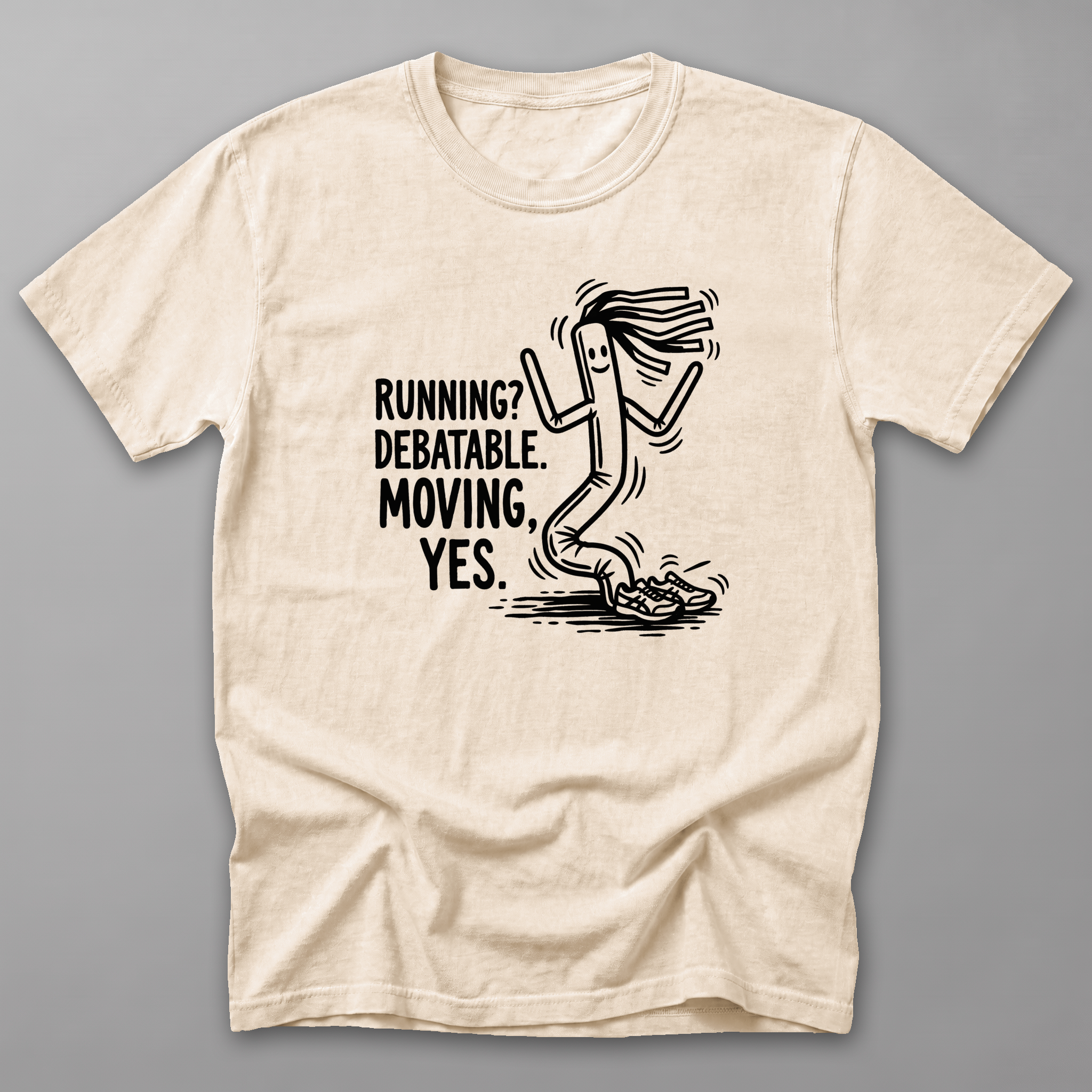 Running Debatable Tube Man Tee — Ivory