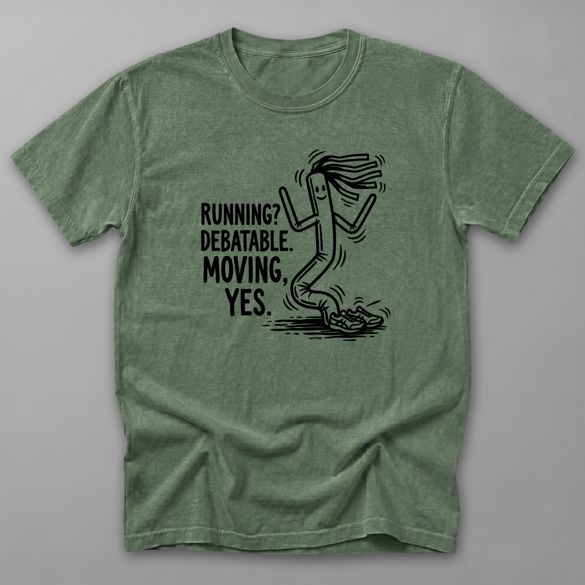 Running Debatable Tube Man Tee — Moss