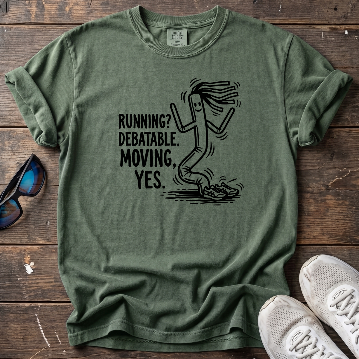 Running Debatable Tube Man Tee — Moss