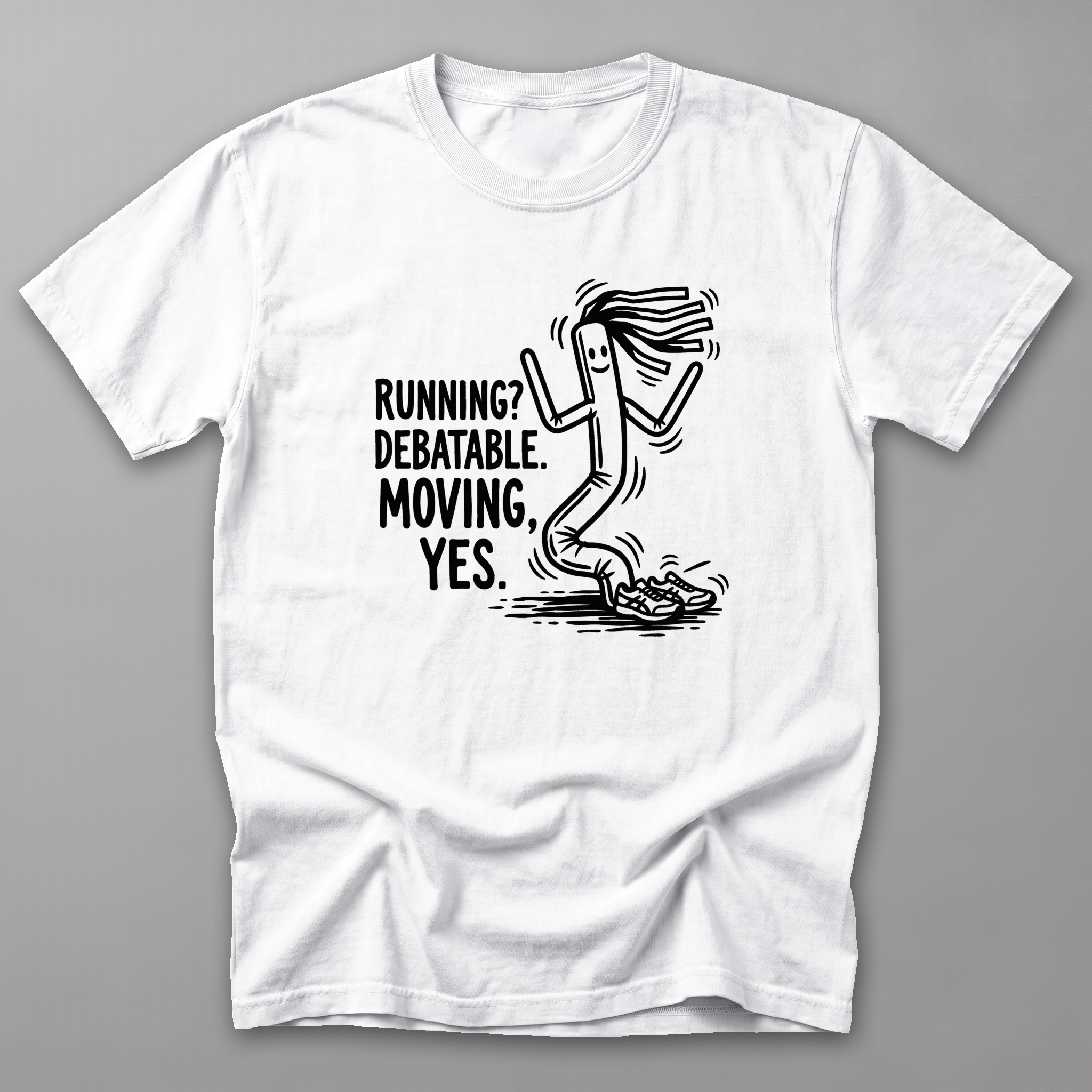 Running Debatable Tube Man Tee — White