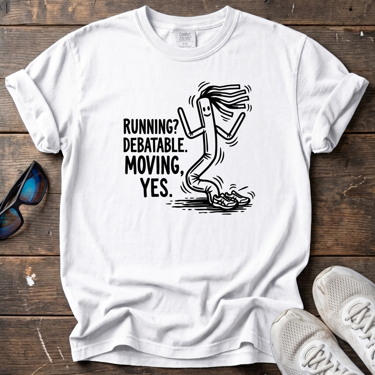 Running Debatable Tube Man Tee — White