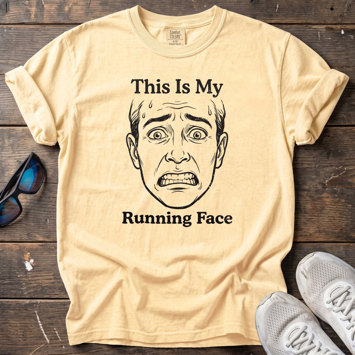 My Running Face Tee — Butter