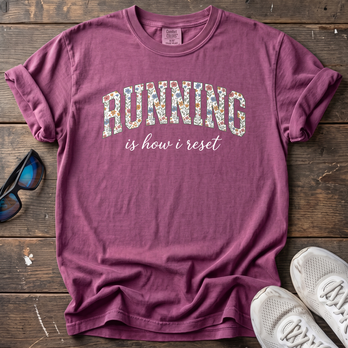 Running is How I Reset Tee — Berry