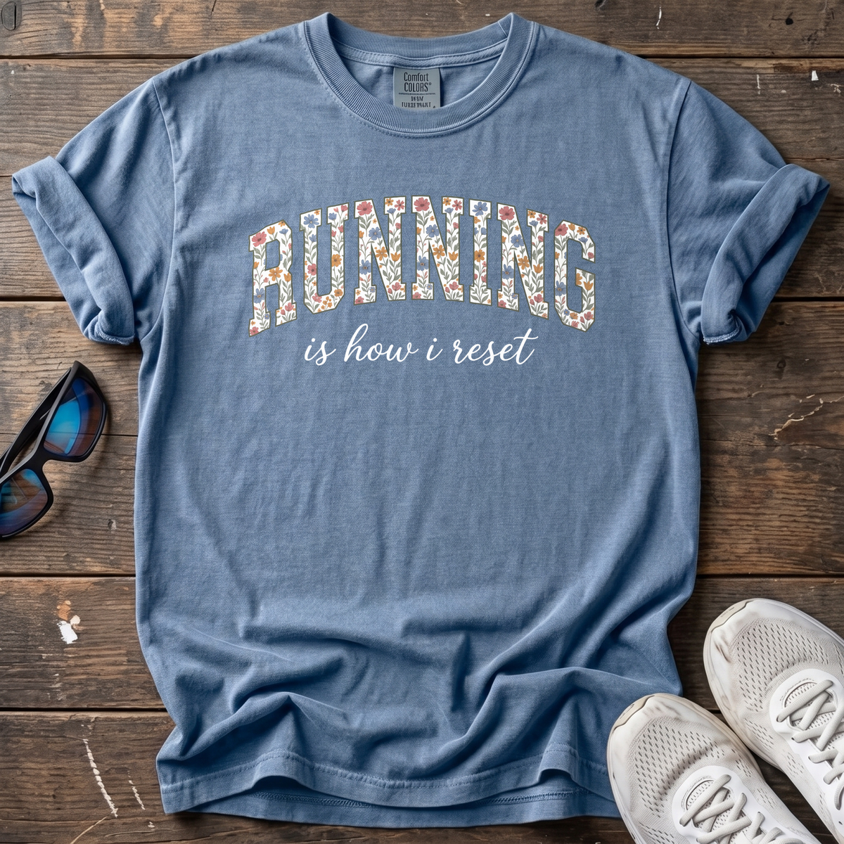Running is How I Reset Tee — Blue Jean