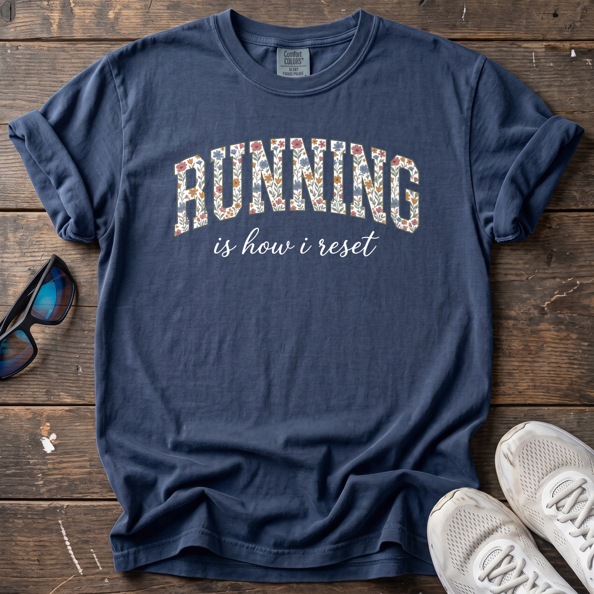 Running is How I Reset Tee — True Navy