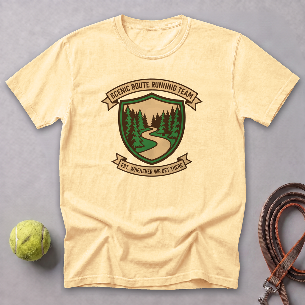 Scenic Route Running Team Tee — Butter