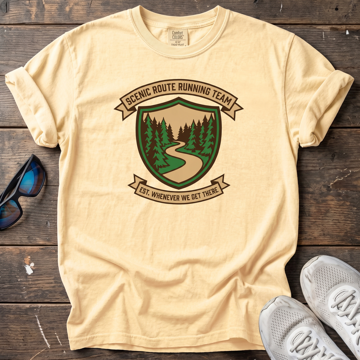 Scenic Route Running Team Tee — Butter