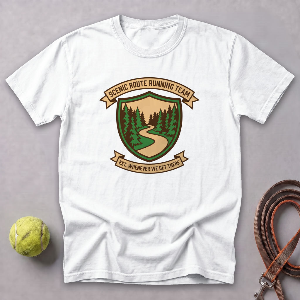 Scenic Route Running Team Tee — White