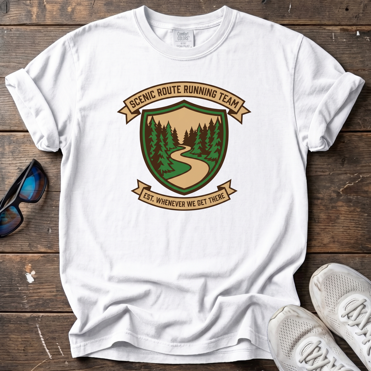 Scenic Route Running Team Tee — White
