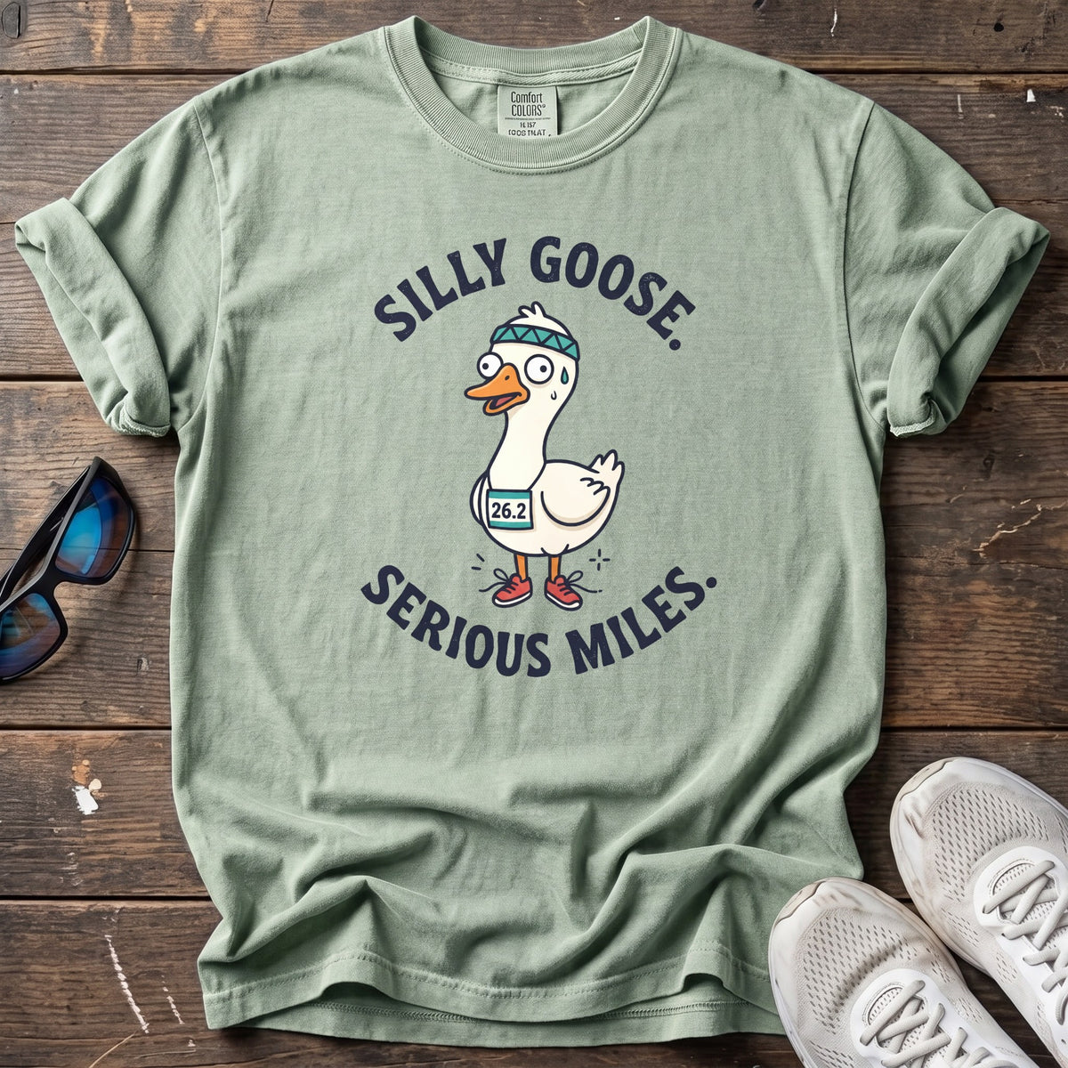 Silly Goose, Serious Miles Tee — Bay