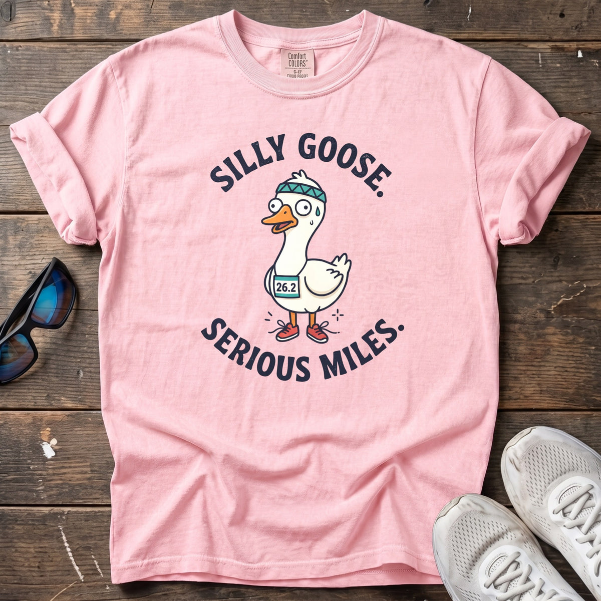 Silly Goose, Serious Miles Tee — Blossom