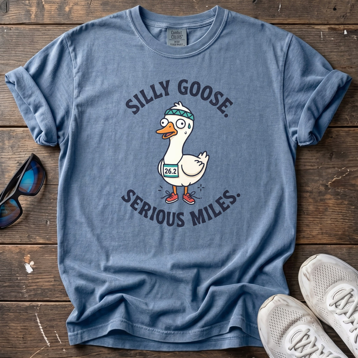 Silly Goose, Serious Miles Tee — Blue Jean