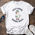Silly Goose, Serious Miles Tee — White