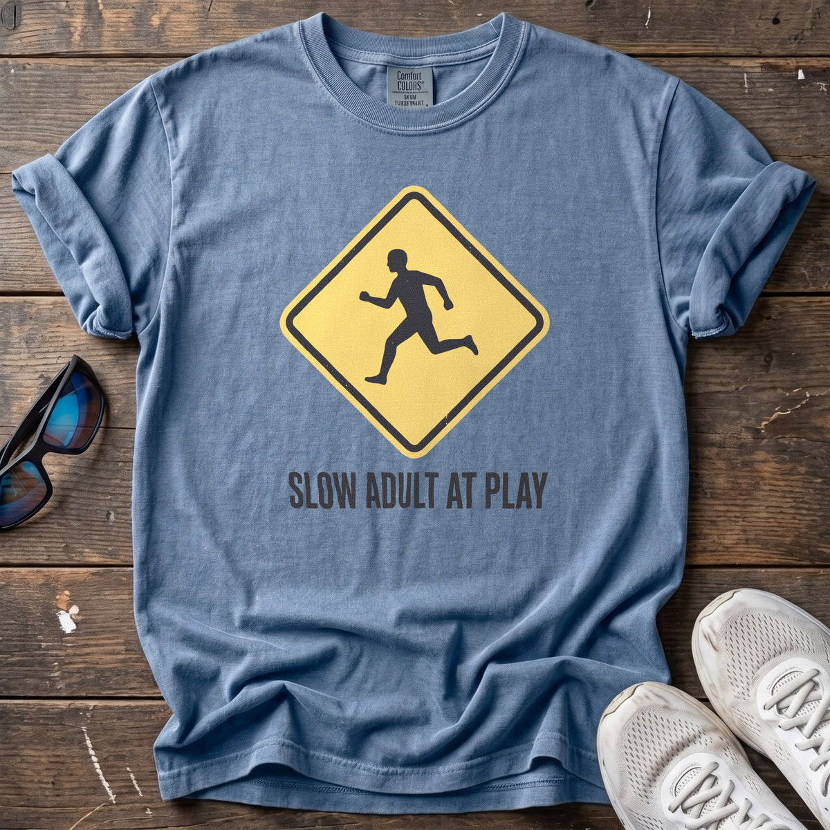 Slow Adult at Play Tee — Blue Jean
