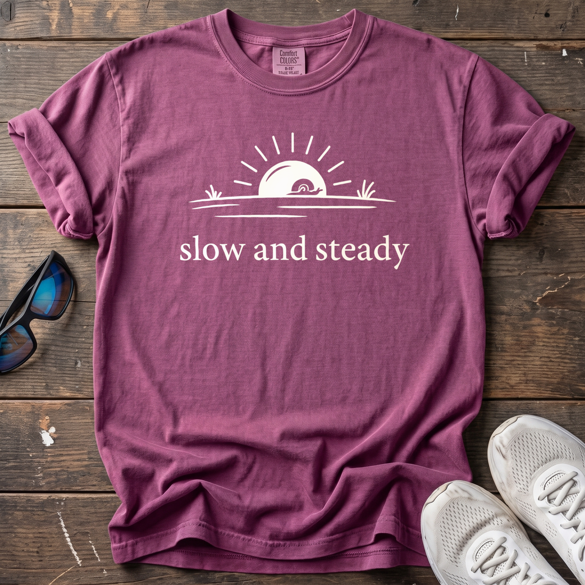 Slow and Steady Tee — Berry
