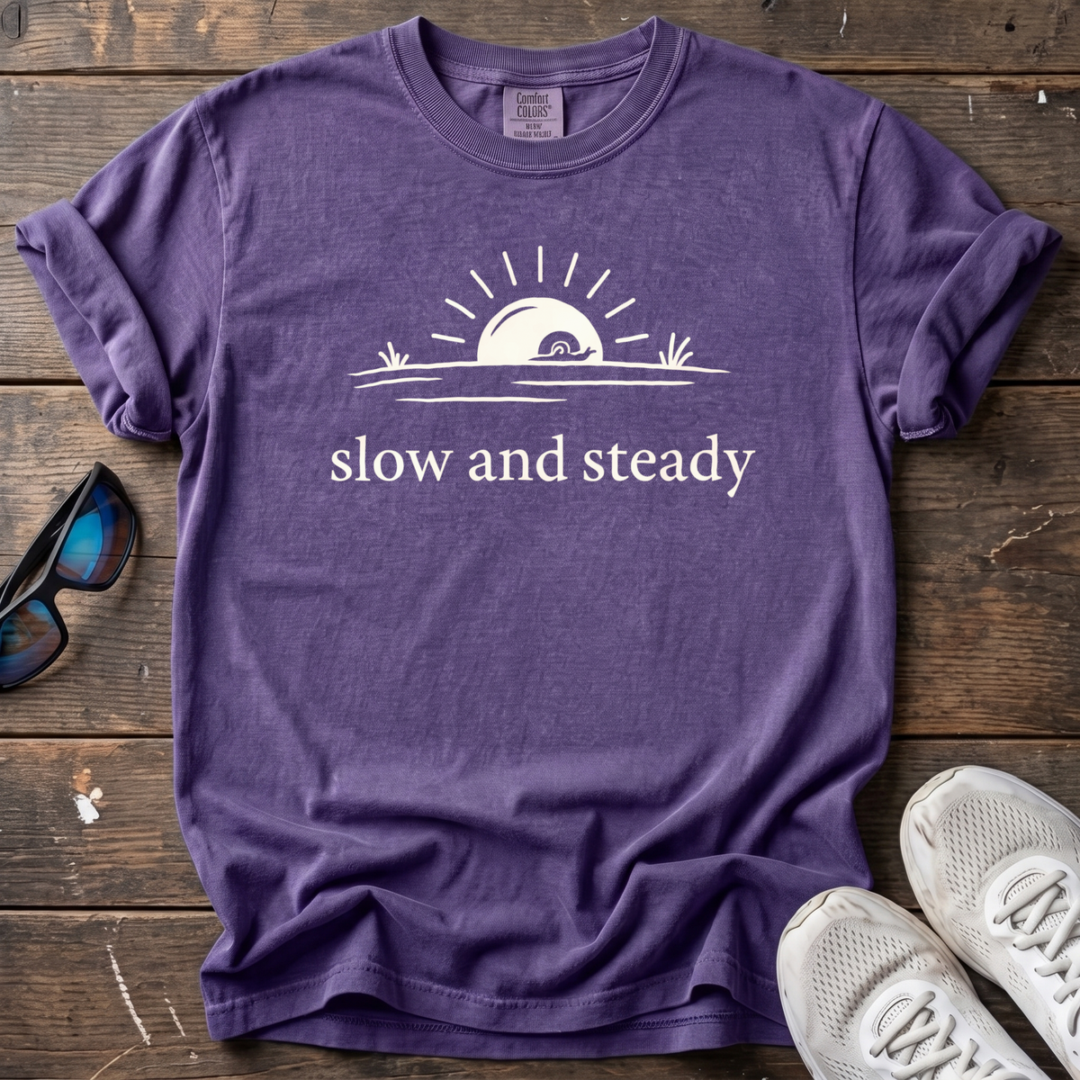 Slow and Steady Tee — Grape