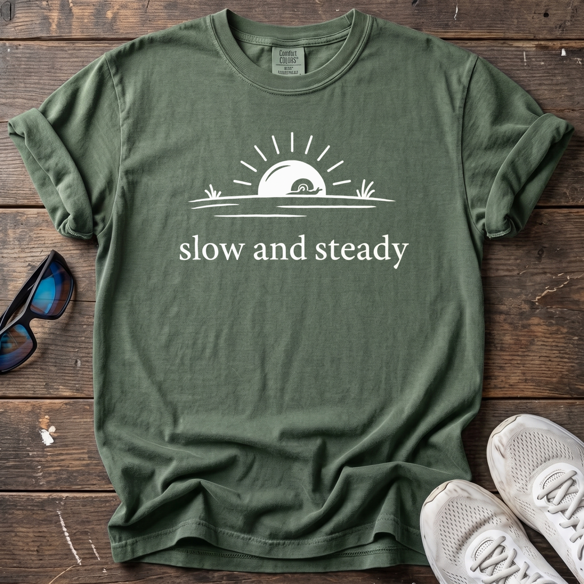 Slow and Steady Tee — Moss
