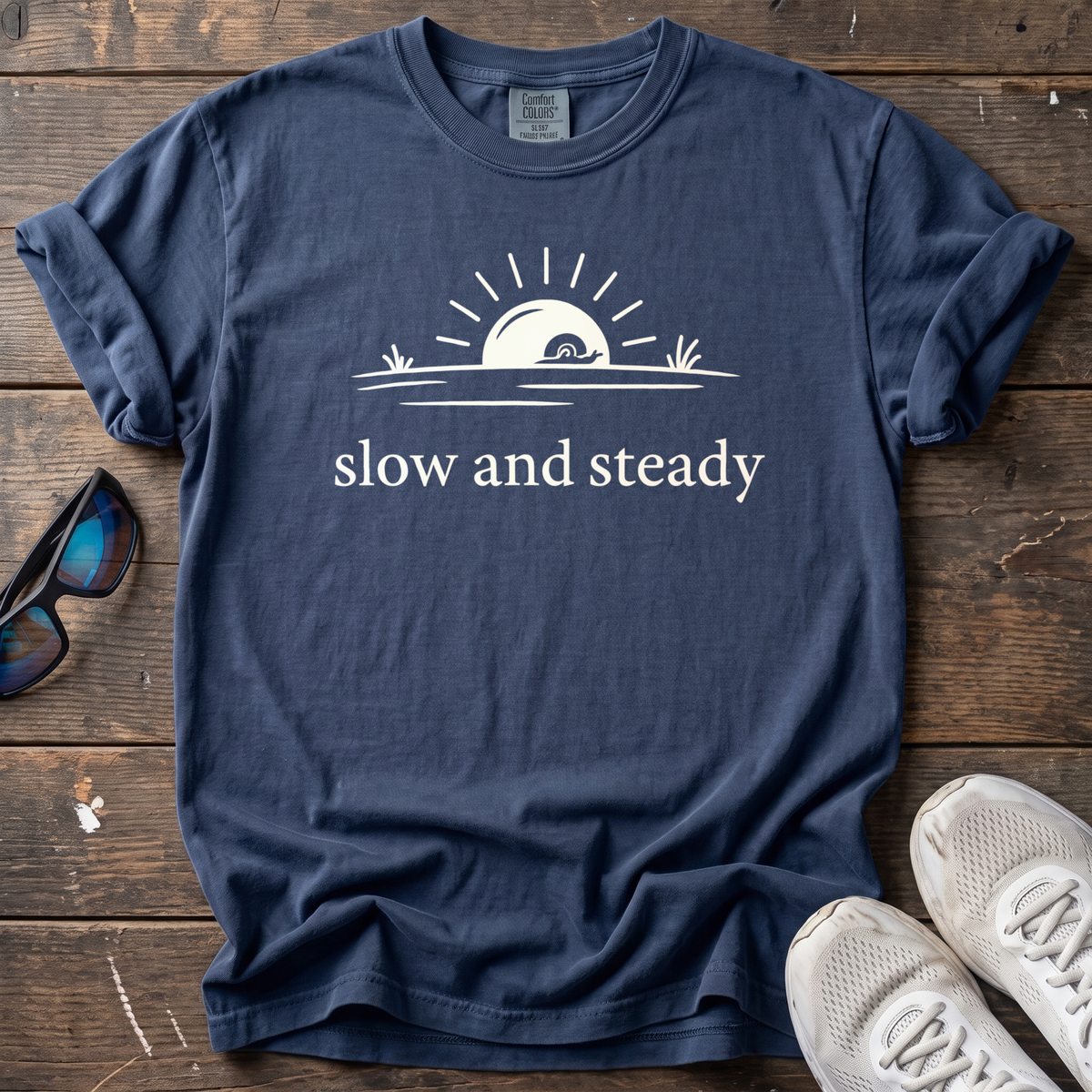 Slow and Steady Tee — True Navy