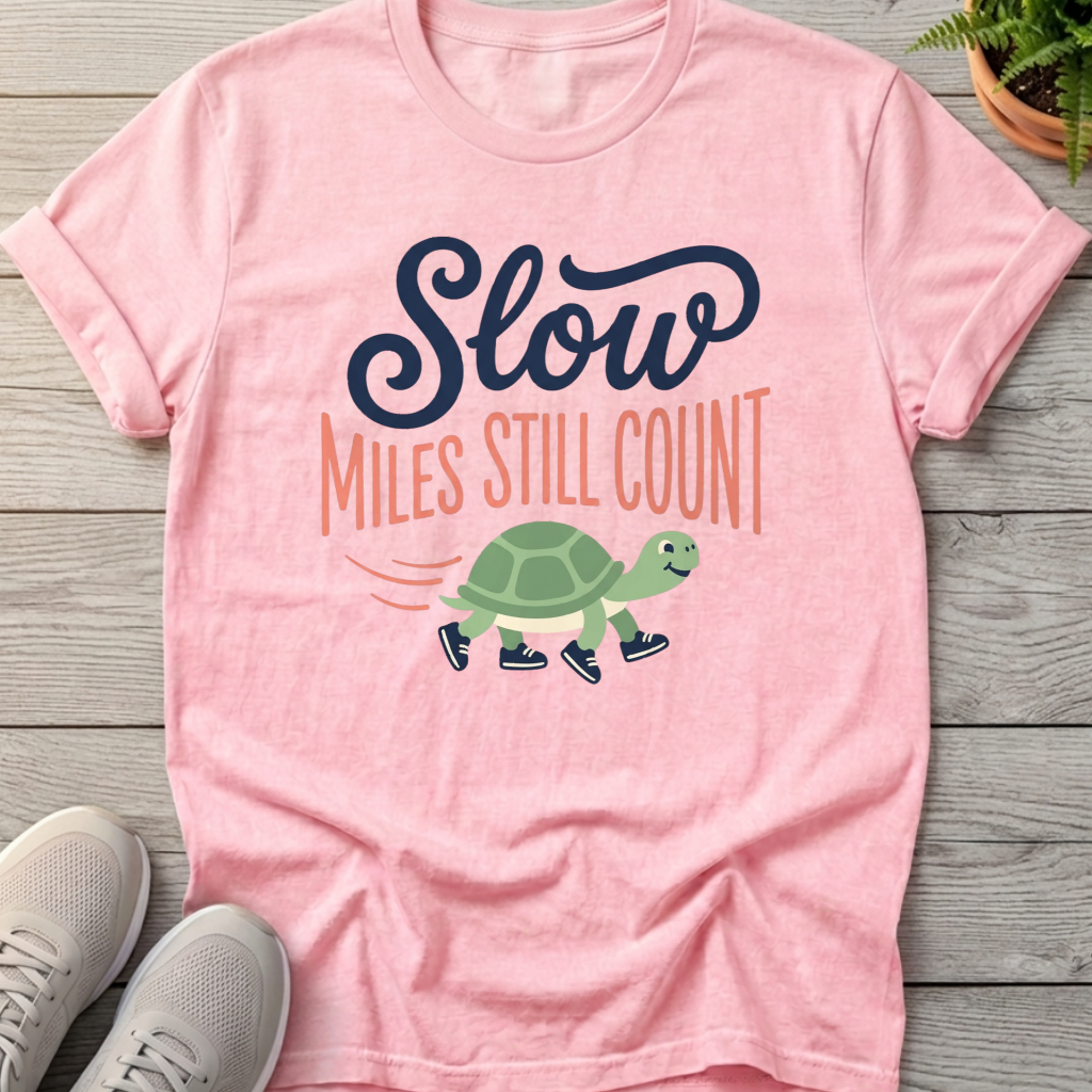 Slow Miles Count Turtle Tee — Blossom