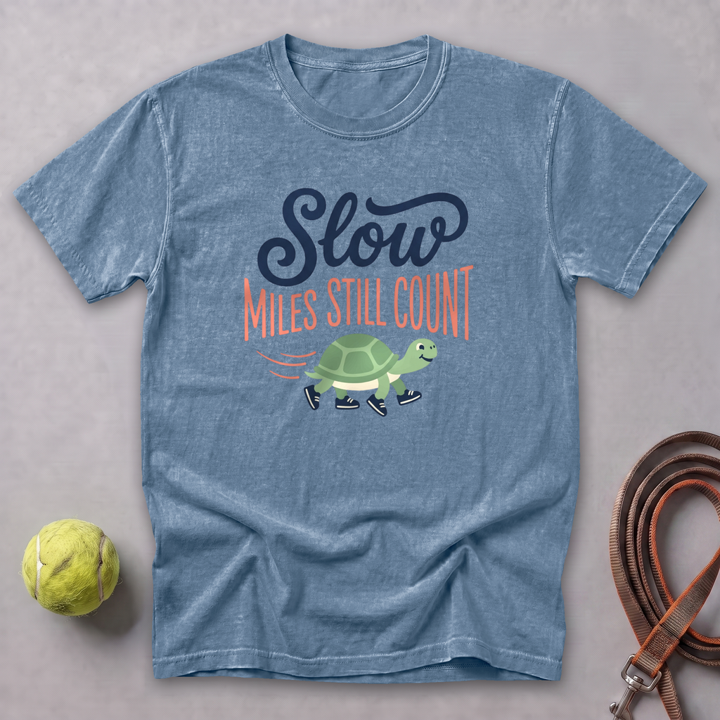Slow Miles Count Turtle Tee — Blue Jean