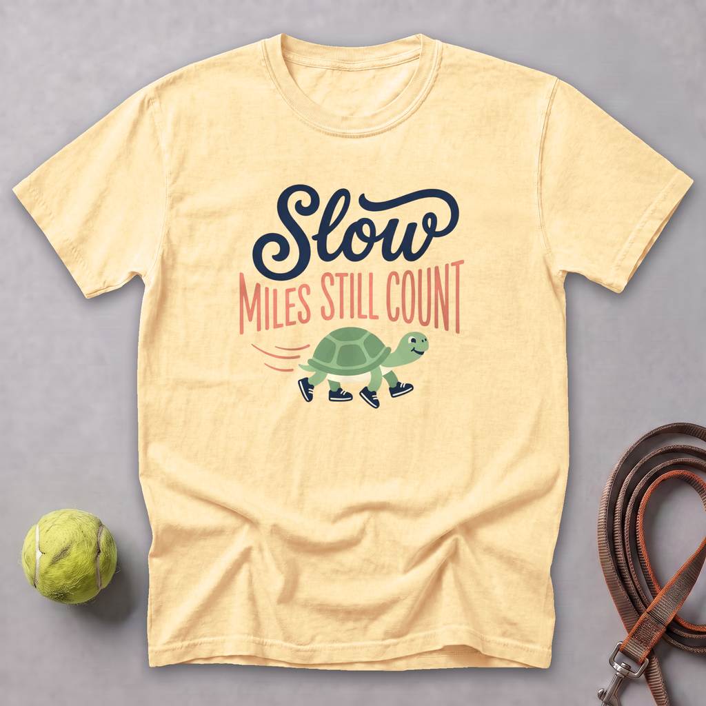 Slow Miles Count Turtle Tee — Butter