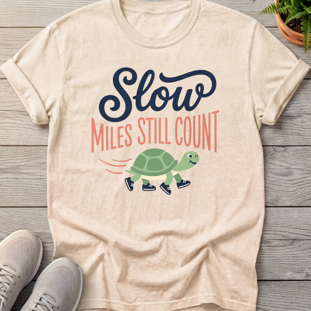 Slow Miles Count Turtle Tee — Ivory