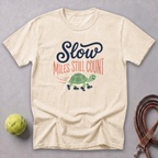 Slow Miles Count Turtle Tee — Ivory