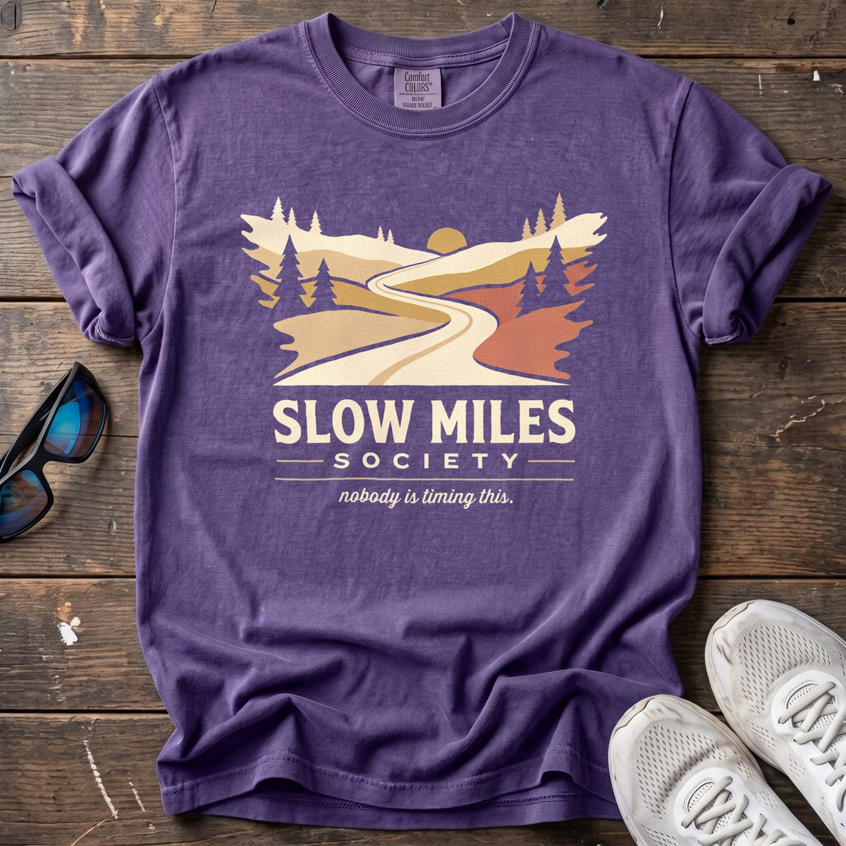Slow Miles Society Tee — Grape