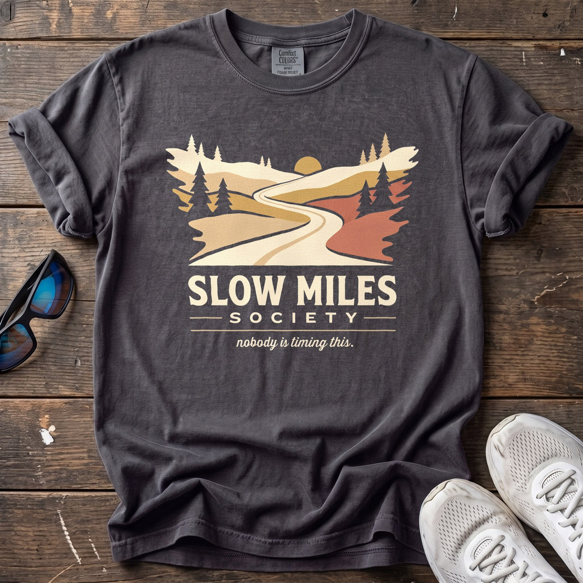 Slow Miles Society Tee — Graphite