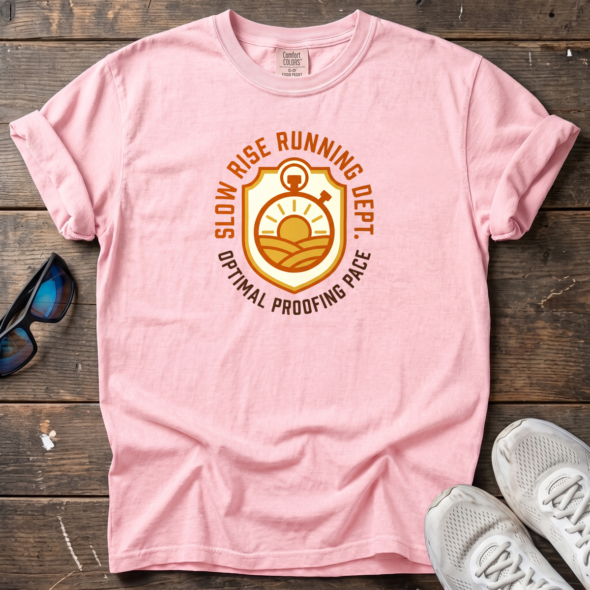 Slow Rise, Optimal Proof Running Tee — Blossom