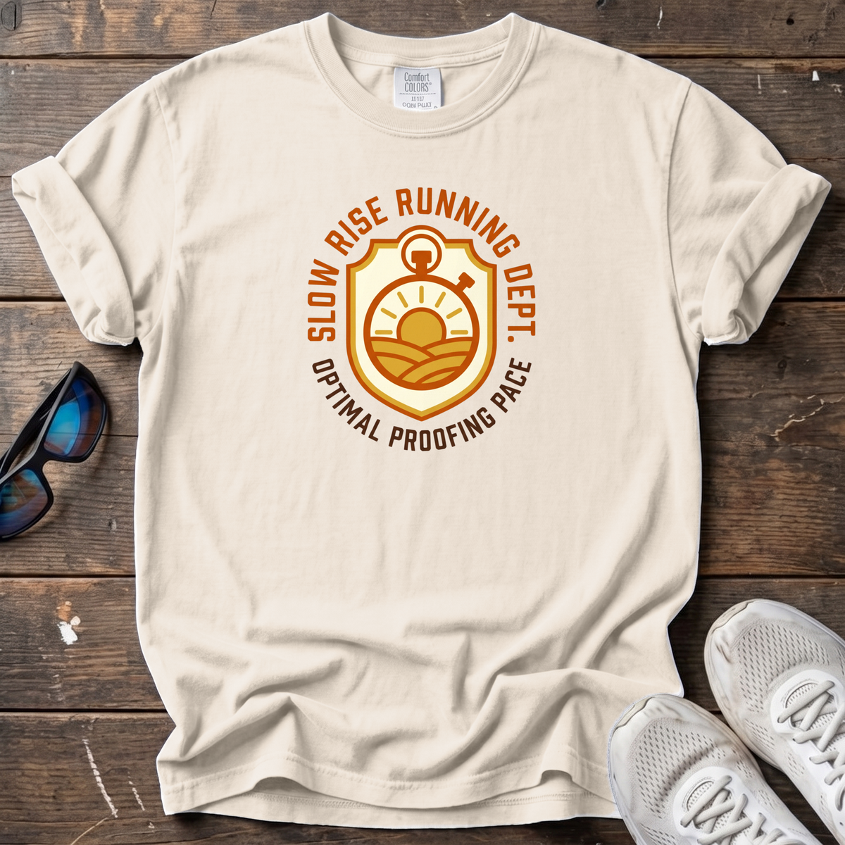 Slow Rise, Optimal Proof Running Tee — Ivory