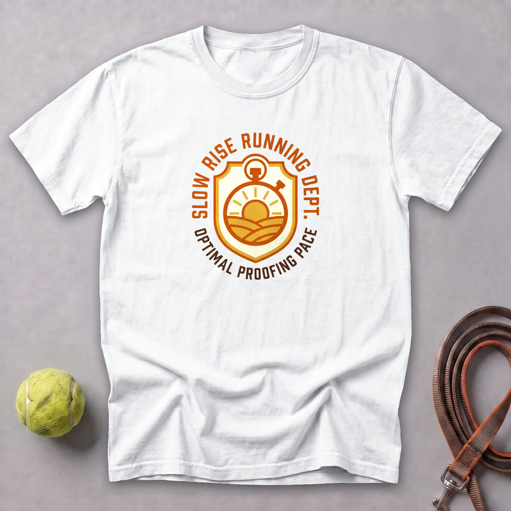 Slow Rise, Optimal Proof Running Tee — White