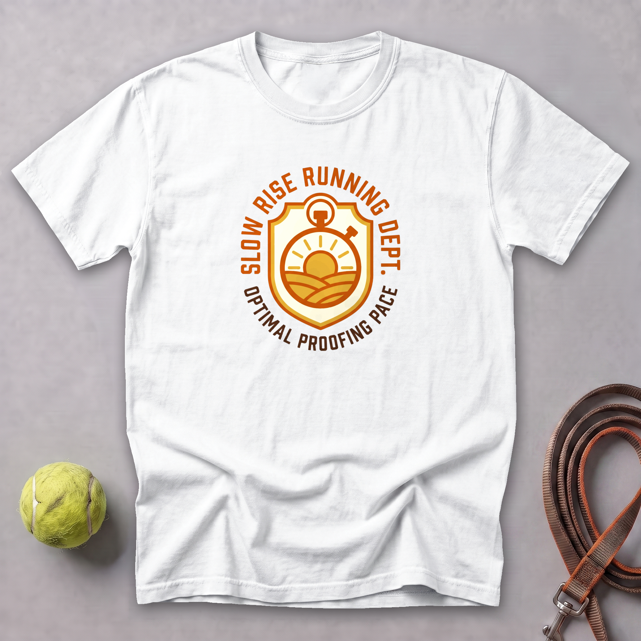 Slow Rise, Optimal Proof Running Tee — White
