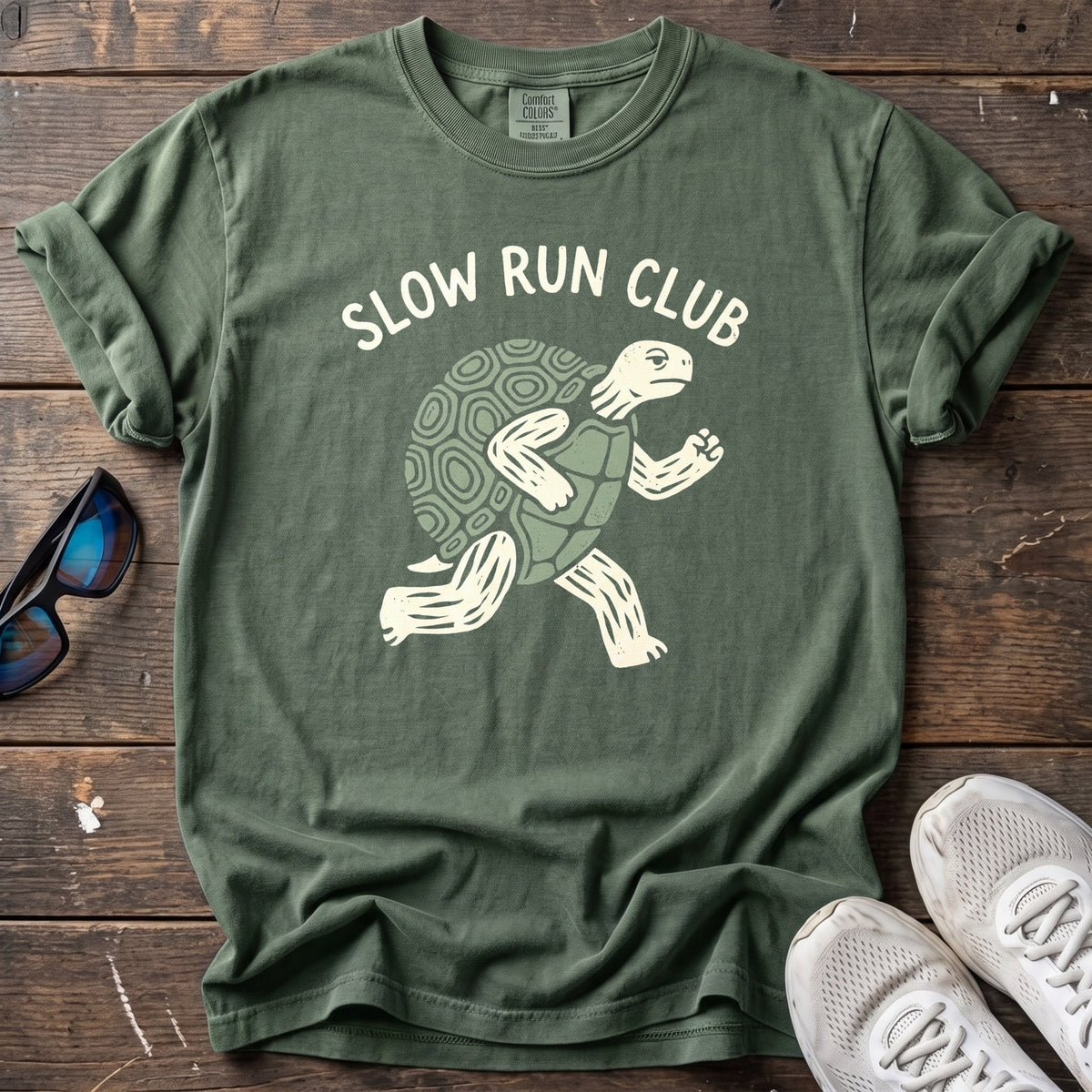 Slow Run Club Tee — Moss