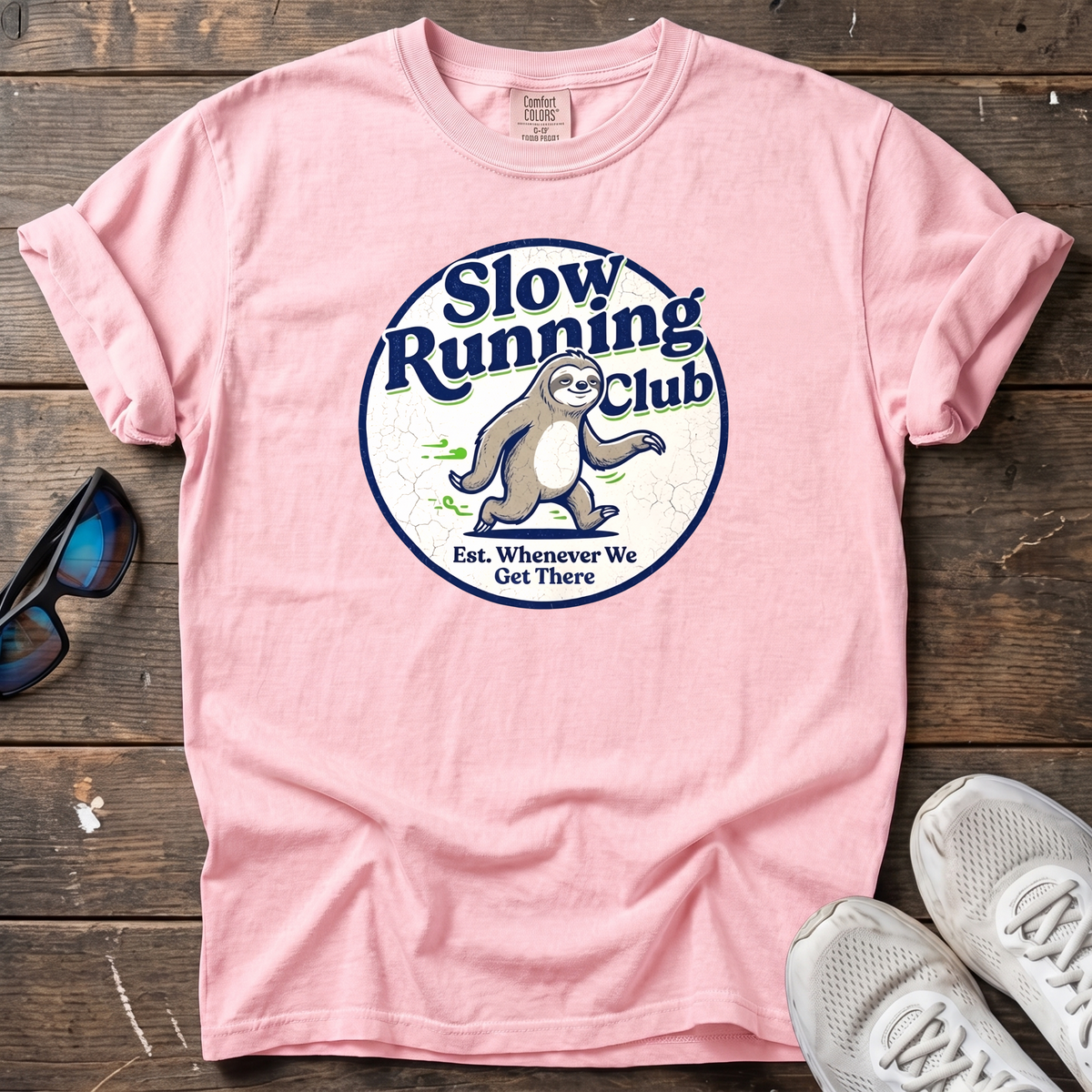 Slow Running Club Sloth Tee — Blossom