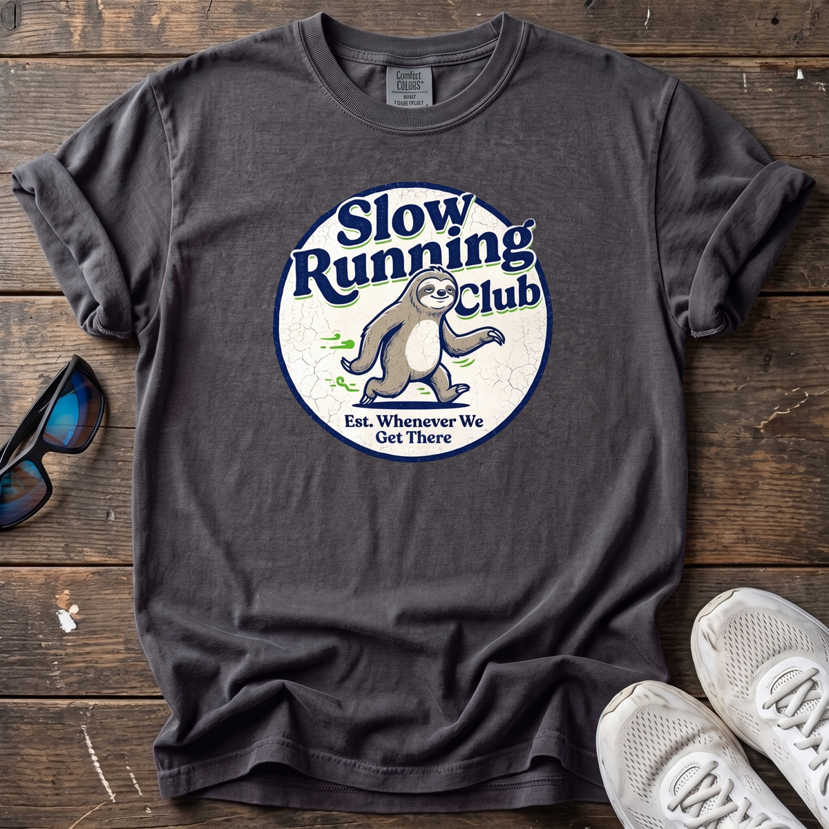 Slow Running Club Sloth Tee — Graphite