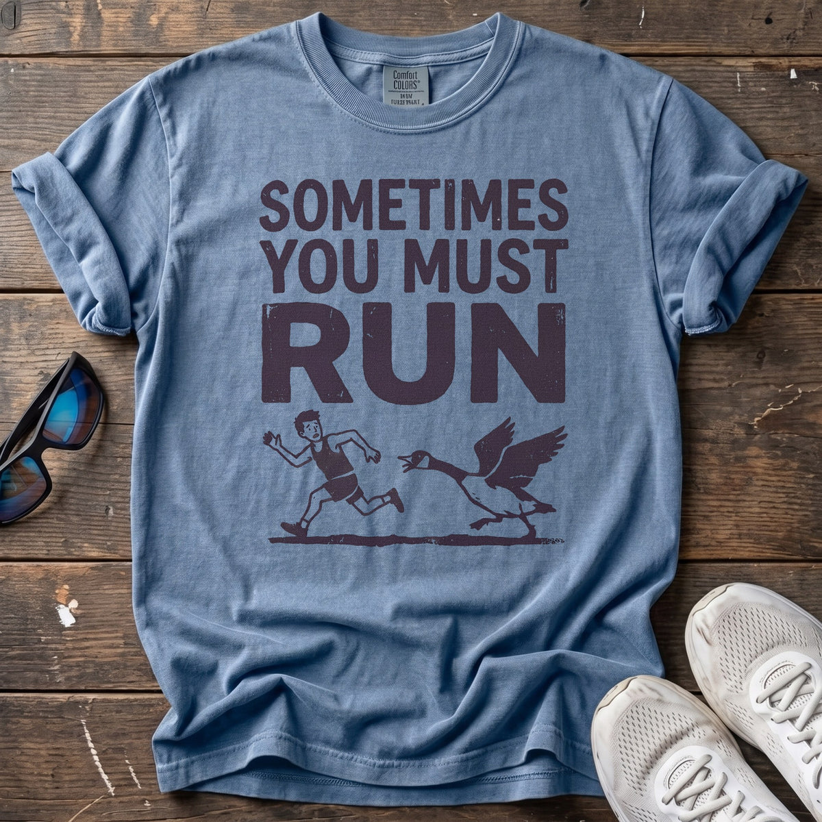 Sometimes You Must Run Tee — Blue Jean