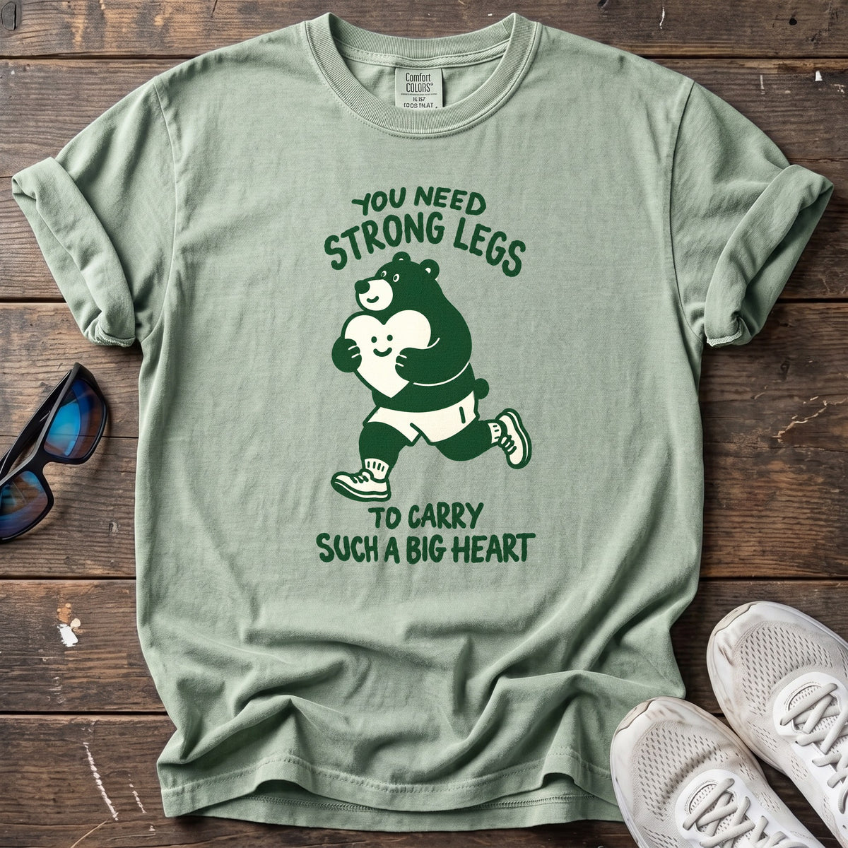 Strong Legs, Big Heart Tee — Bay