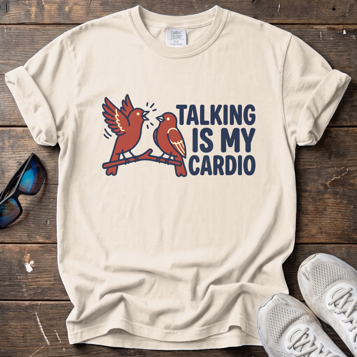 Talking Is My Cardio Tee — Ivory