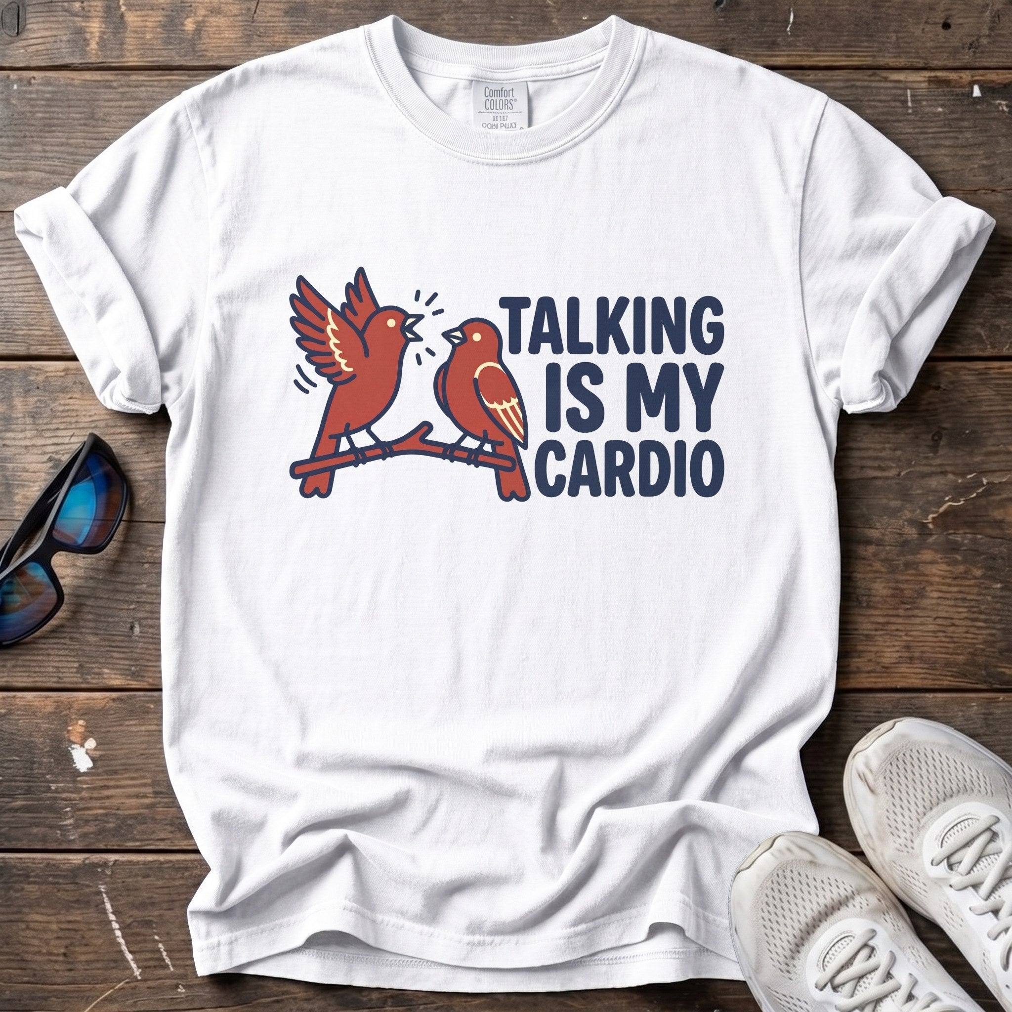 Talking Is My Cardio Tee — White