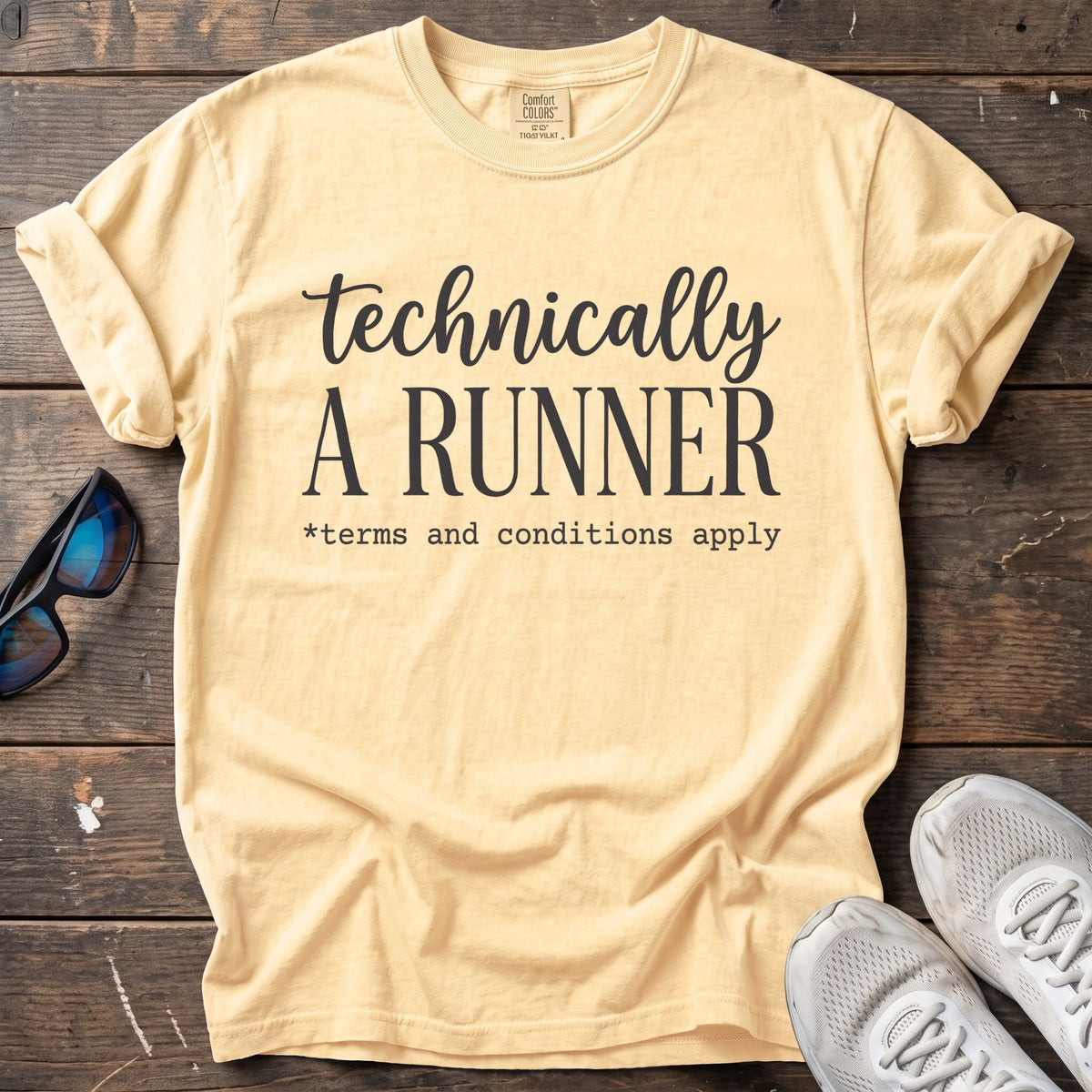 Runner: Conditions Apply Tee — Butter