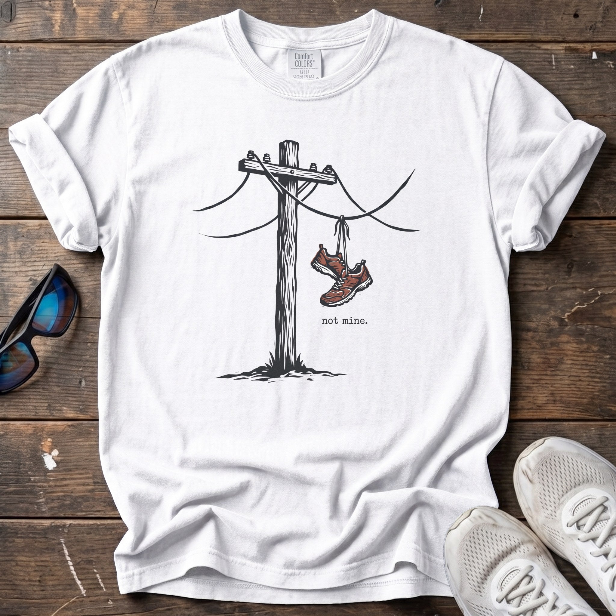 Telephone Shoes Tee — White