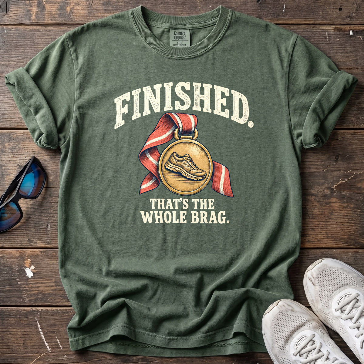 Finishing Brag Tee — Moss