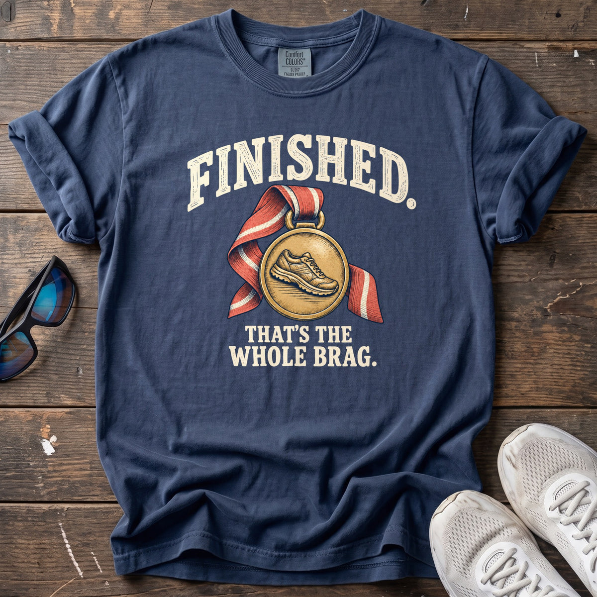 Finishing Brag Tee — True Navy