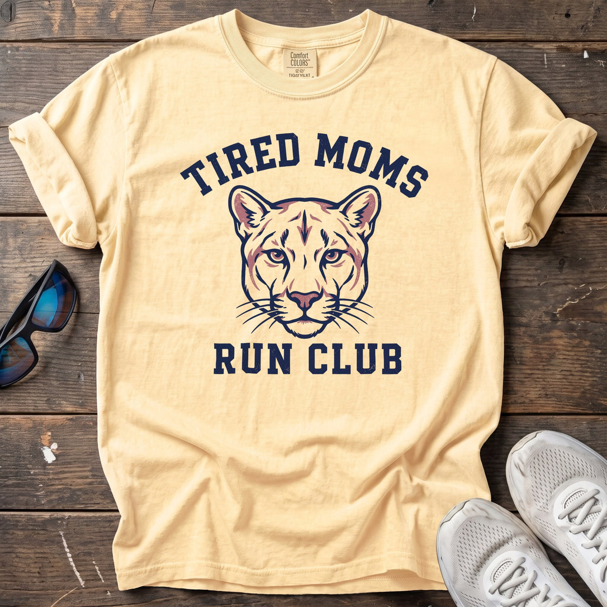 Tired Moms Run Club Tee — Butter