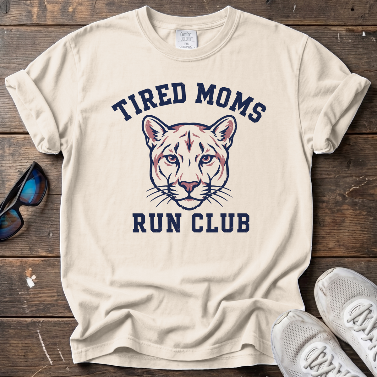 Tired Moms Run Club Tee — Ivory