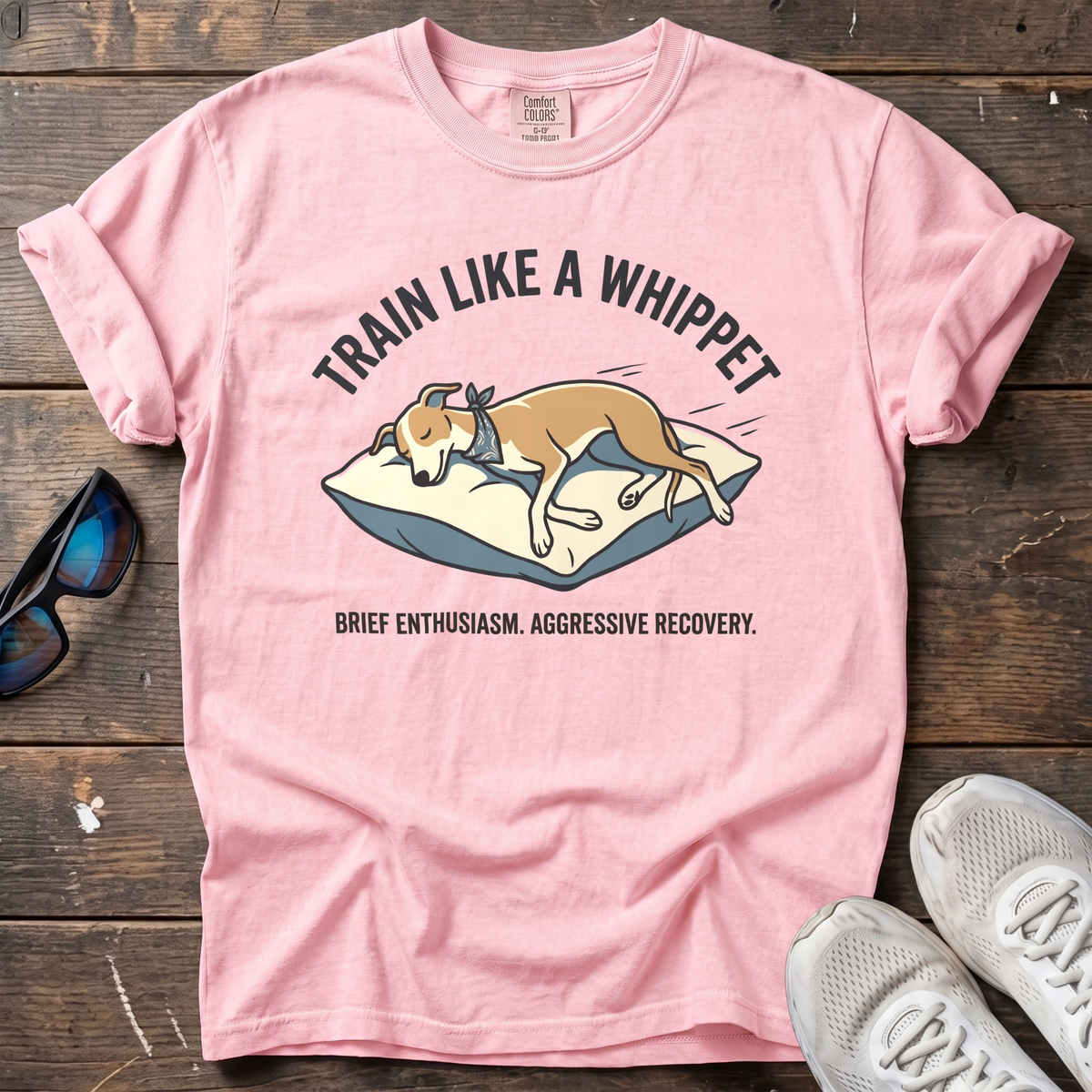 Train Like a Whippet Tee — Blossom