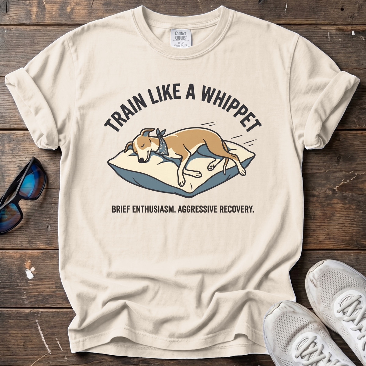 Train Like a Whippet Tee — Ivory