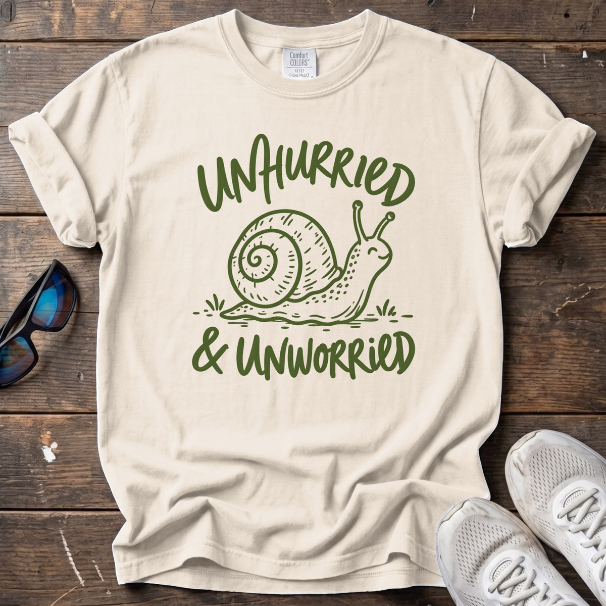 Unhurried & Unworried Tee — Ivory
